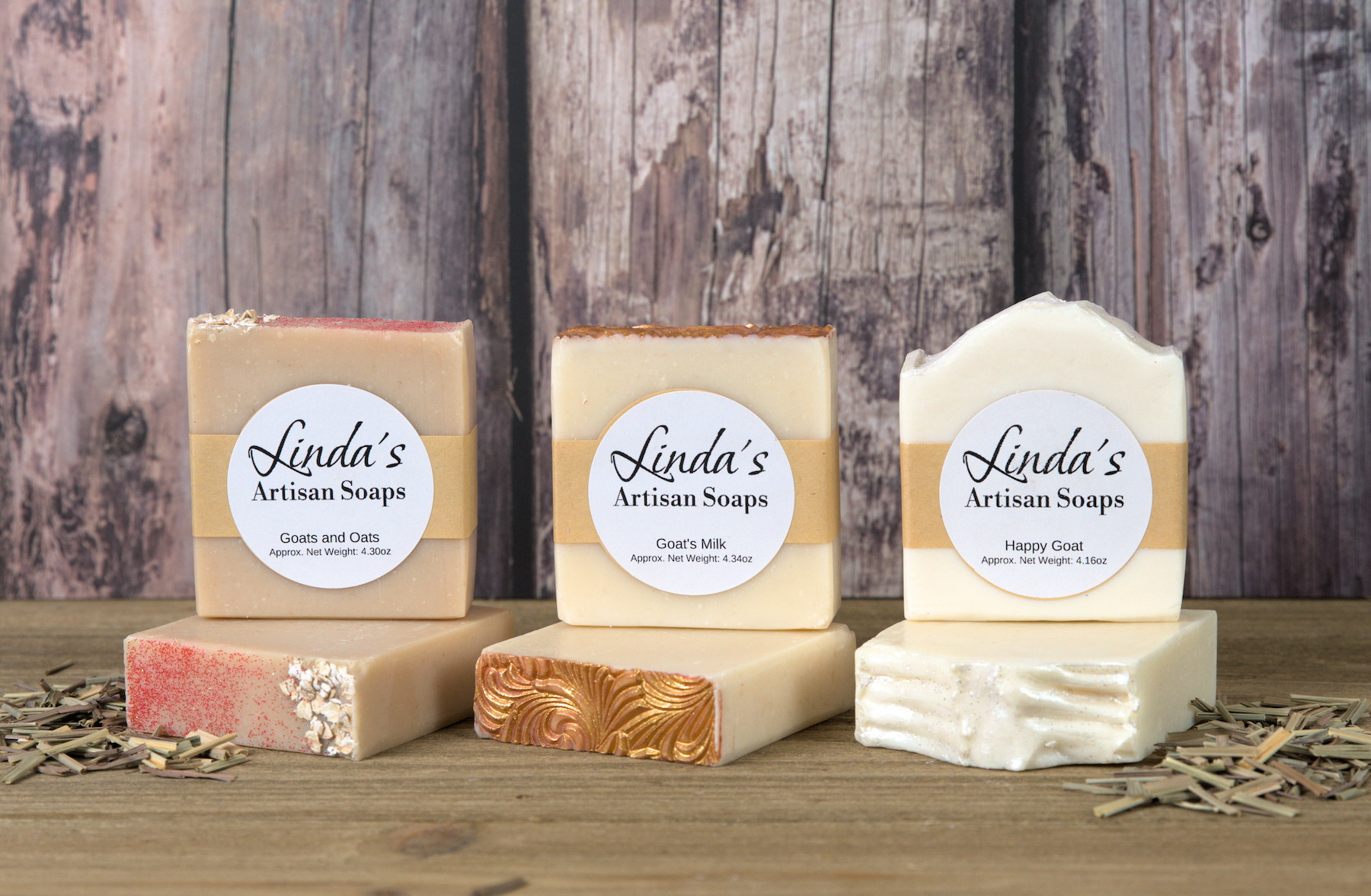 A nice lineup of artisan cold process soaps.